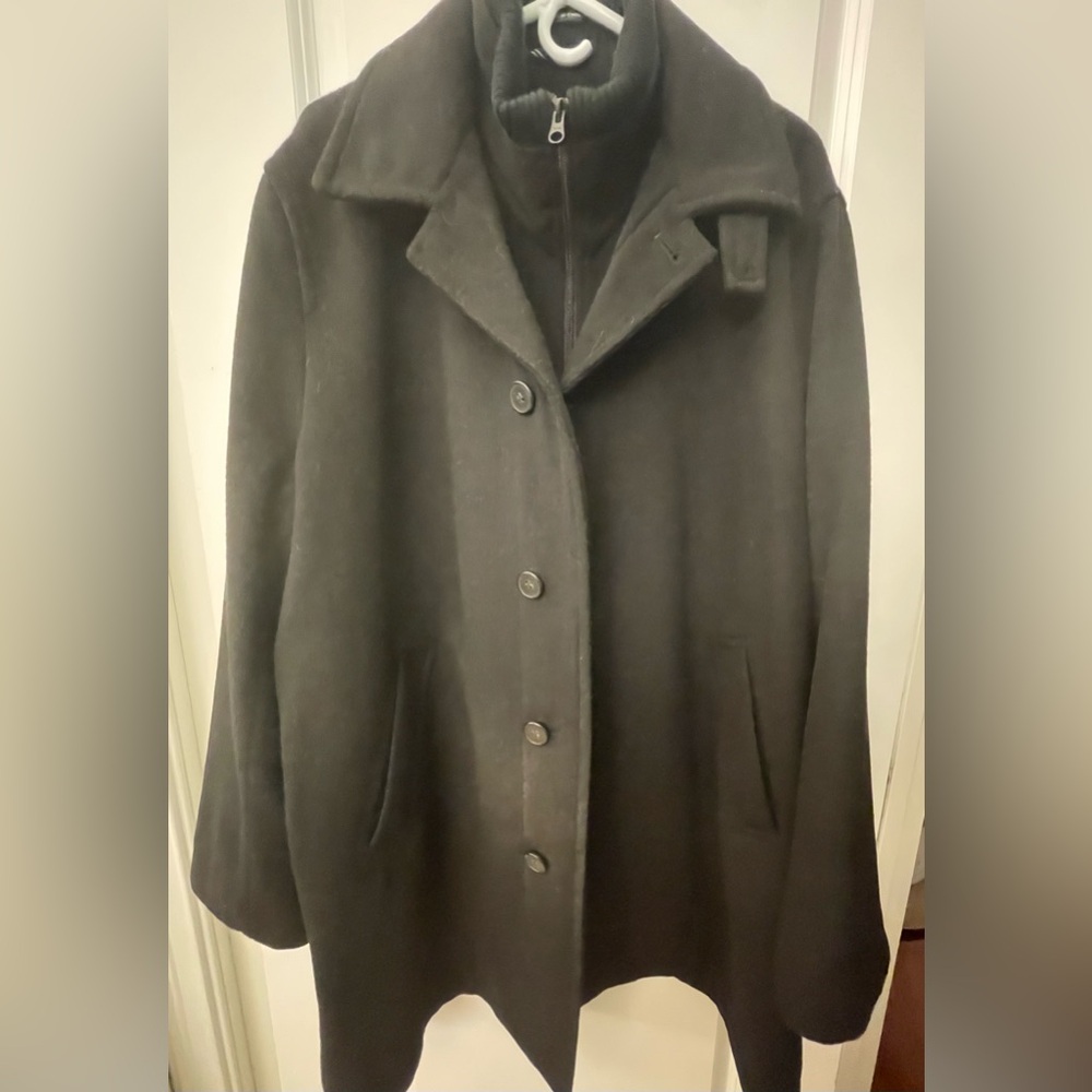 Nautica Men's Wool-Blend Overcoat Size 48L, pre-owned.